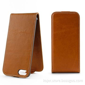 Leather Flip Mobile Phone Case for iPhone 5, with Plastic Shell Inside